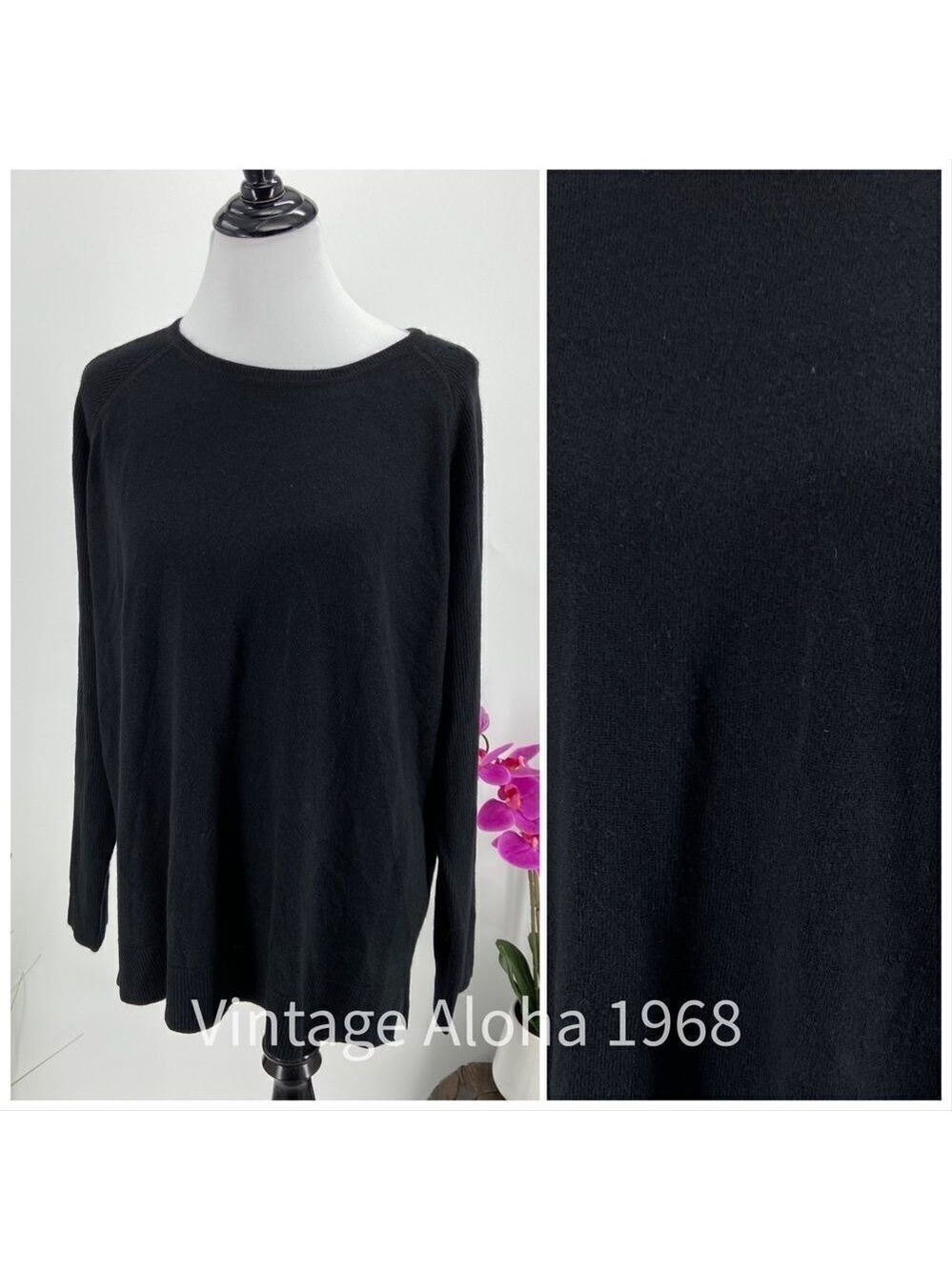 RDI   Black Scoop Neck Sweater NWT